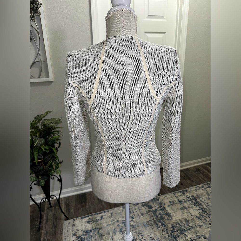 H&M Women’s Cream/Black Blazer Jacket Size 4 - Picture 4 of 11
